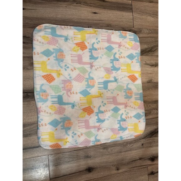 Baby Animal Print Fleece Baby Blankets Set Of 2 Nursery Decor 26" X 28" & 27" X - Picture 5 of 6